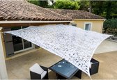 Zonnezeil voor balkon- terras- en tuin 120 g/m² polyester vierkant 3 x 3 m wit - Werkapro 10108. windscherm oprolbaar