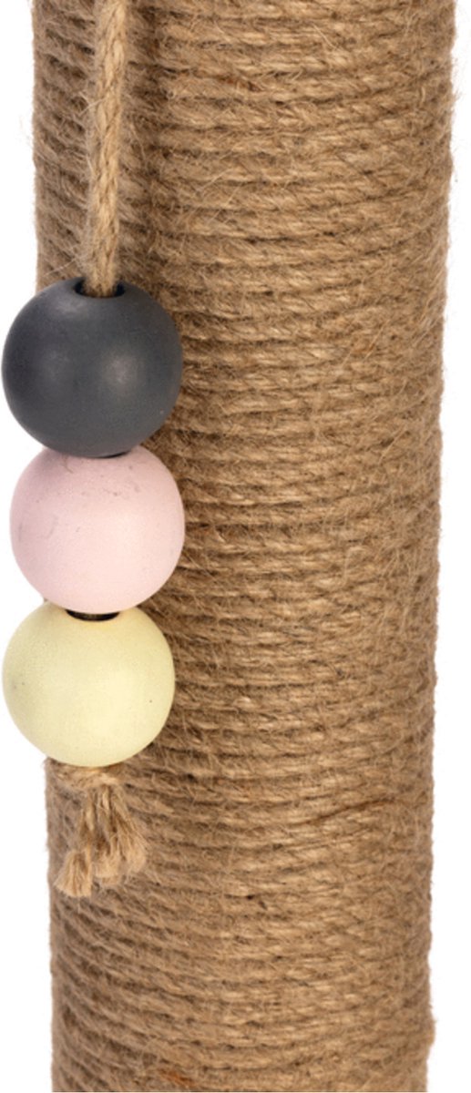 Designed by Lotte Inez Krabpaal - Hout/Jute - Incl speeltoren met balletjes - Bruin - 38x25,5x47,5 cm — afbeelding 11