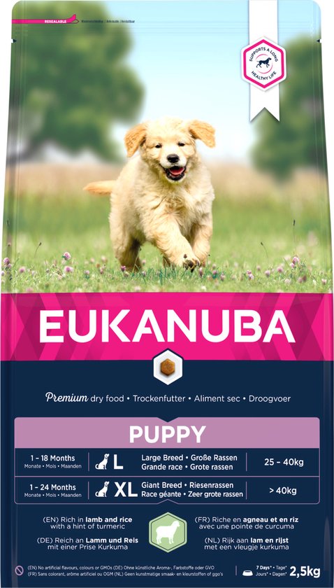 Eukanuba Puppy/Junior Large Breed Lam&Rijst - Puppy-Hondenvoer - 2.5 kg