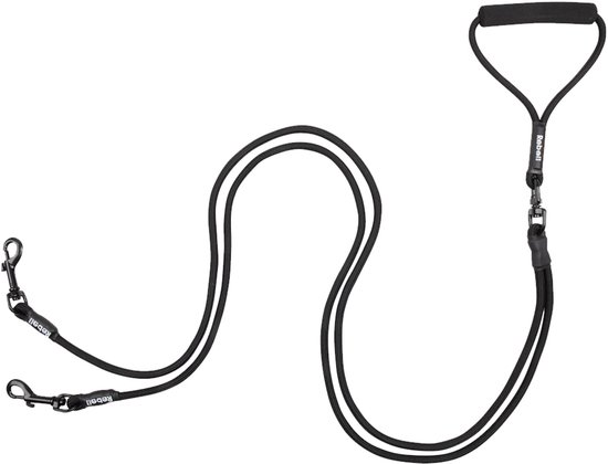 Rebel Petz - Dubbele Verstelbare Hondenriem voor Twee Honden - Met Draaibare sluiting en Zacht Handvat - Small en Large - Small (140 cm lang, Ø 8 mm)