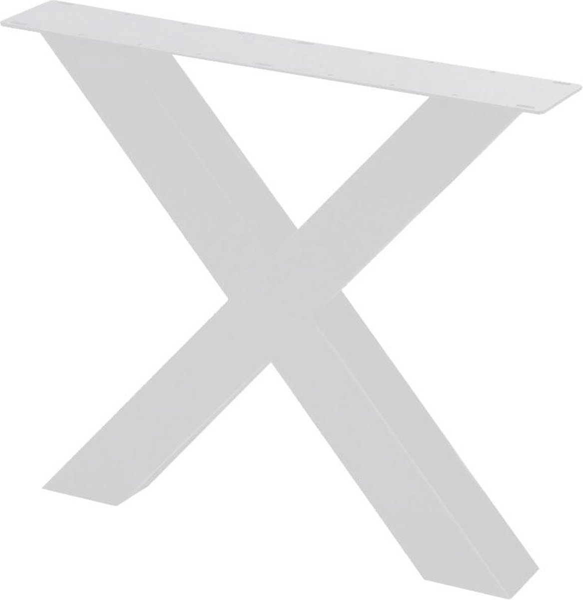 Stalen X tafelpoot 75 bij 10 cm en hoogte 72 cm wit (10 x 10 cm) - Set van 2 stuks
