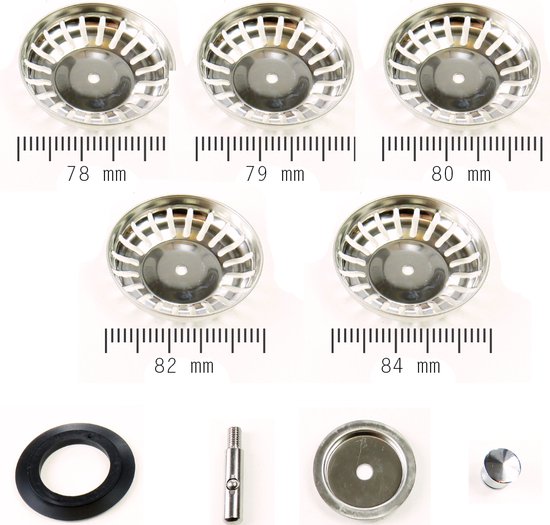 Unieke Korfplug set – Set van 5 Metalen Ringen in Diverse Maten - korfplug 78 mm - korfplug 79 mm - korfplug 80 mm - korfplug 82 mm - korfplug 84 mm