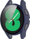 Watch case screenprotector - hoesje - gehard glas - geschikt voor Samsung Galaxy Watch 4 (40 mm) - donkerblauw