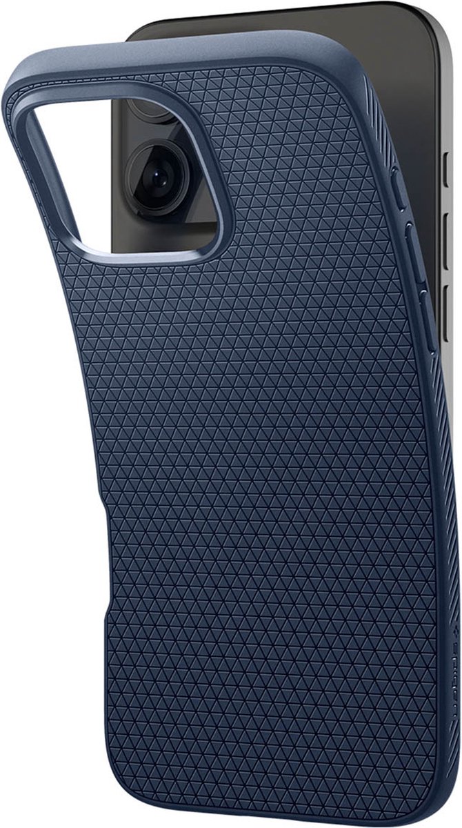 Spigen Liquid Air TPU Hoesje iPhone 16 Pro Max Blauw, Flexibel, Dun, Schokabsorberend, Matte Afwerking, Verhoogde Randen - Afbeelding 2