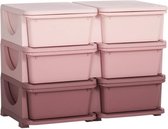 Bol.com Opbergboxen - Ladekast met opbergdoos - Speelgoed organizer - Speelgoedkast - Roze - 75L x 37B x 565H cm aanbieding