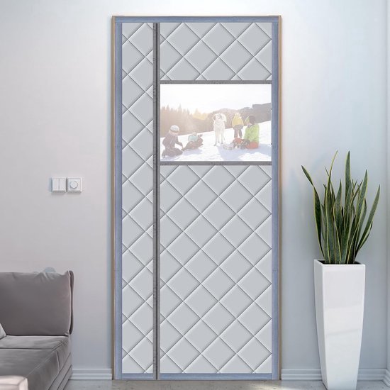 Liveinu Warmtewerend gordijn, magneet, thermisch deurgordijn, isolatiebescherming, paneelisolatie, thermogordijn, verduisteringsgordijn, waterdicht, winddicht, geluidsisolatie voor balkondeur, woonkamer, 90 x 200 cm, bruin