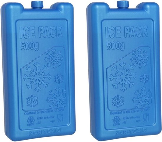3x stuks koelelementen 500 ml 9,5 x 17,5 cm blauw - Koelblokken/koelelementen voor koeltas/koelbox van Benson — afbeelding 3
