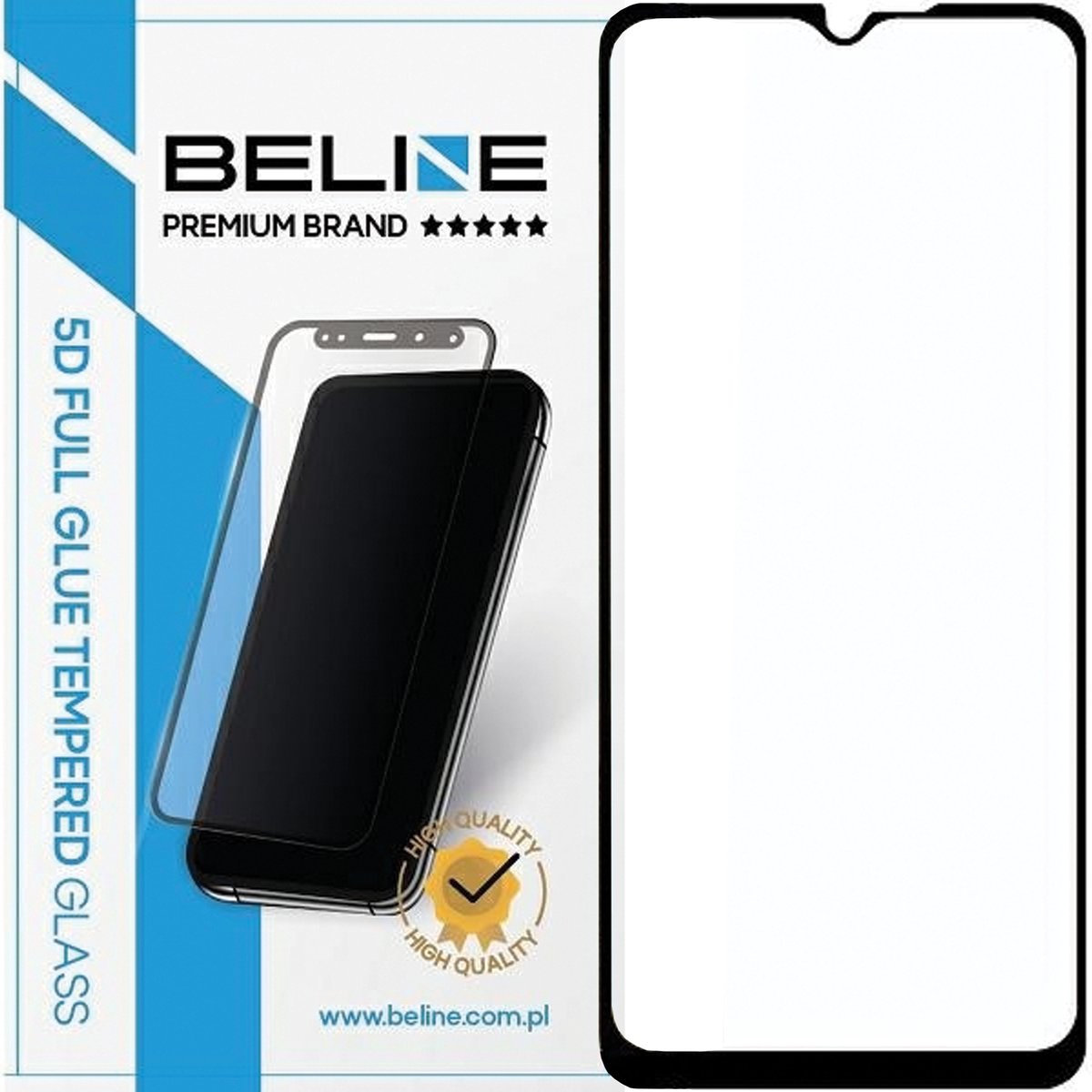Beline 5D Serie - Gehard Glas Bescherming - Samsung Galaxy A22 5G - Volledige Dekking - Krasbestendig - Gemakkelijke Installatie