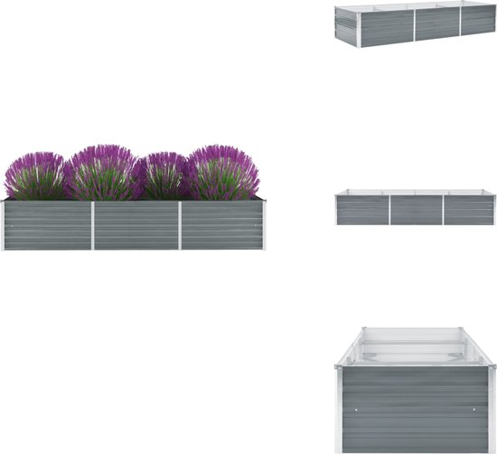 vidaXL Plantenbak verhoogd 160x40x77 cm gegalvaniseerd staal