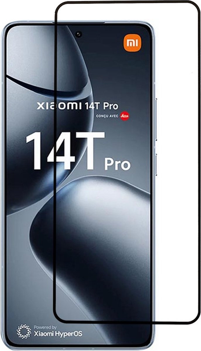 Screen Protector - Geschikt voor Xiaomi 14T / 14T Pro Screen Protector - Full-Cover 9H Tempered Glass - Zwart