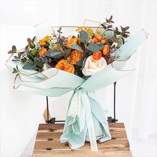 Leadrop 20 Vellen Bloem Inpakken Boeket Papier Bloemen Inpakpapier Vellen Waterdicht Elegante DIY Ambachten Geschenkdoos Bloemen Boeket Verpakking Papier Kit Bloemist Levert Roze