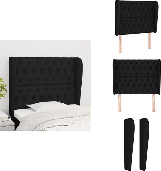 vidaXL Hoofdbordkussen 120 cm stof zwart, hoofdbord kussen, kussen hoofdbord, hoofdbord bed kussen, hoofdeinde kussen, kussen hoofdeinde bed