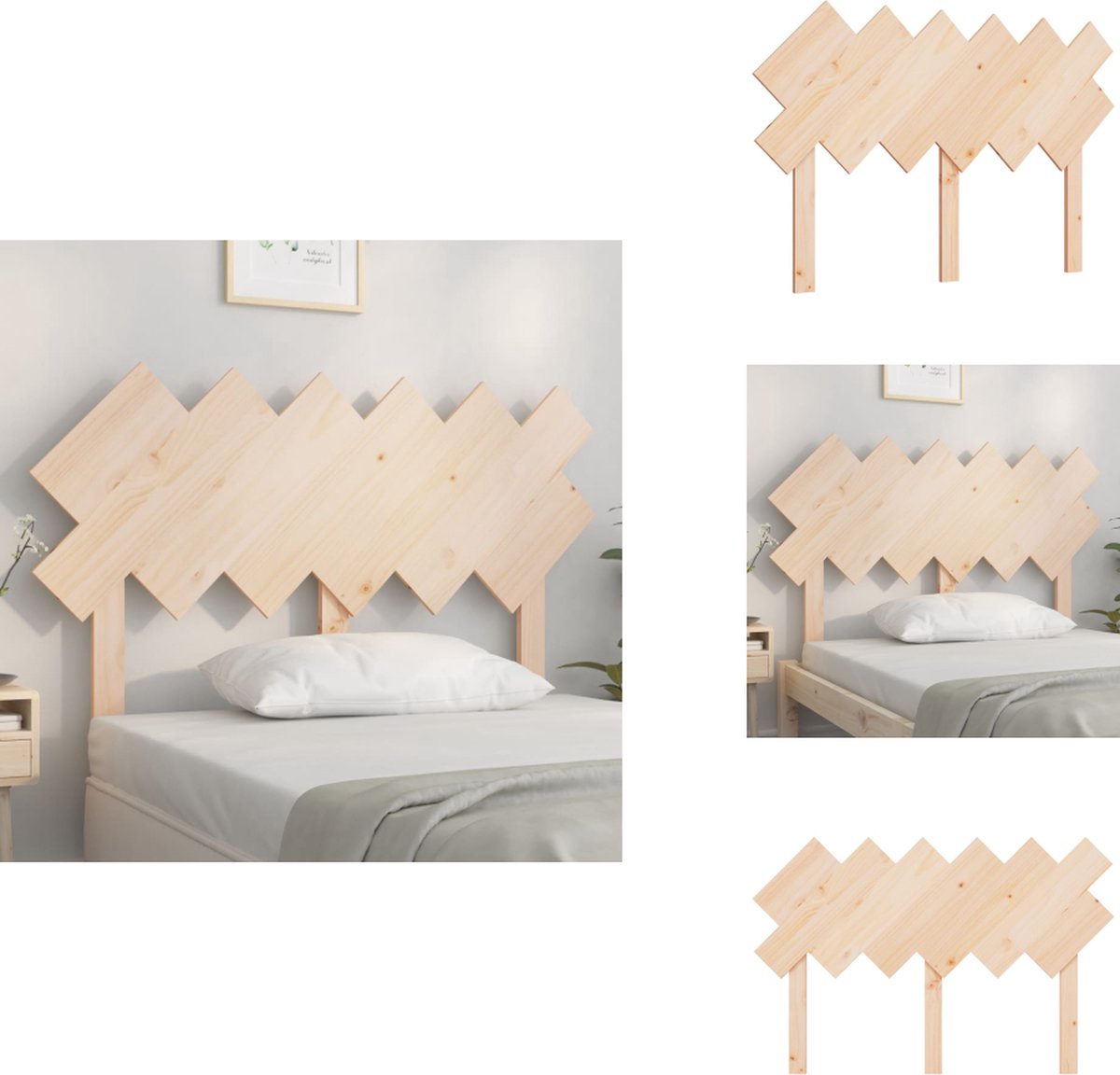 vidaXL Hoofdbord 90x3x80 cm massief grenenhout