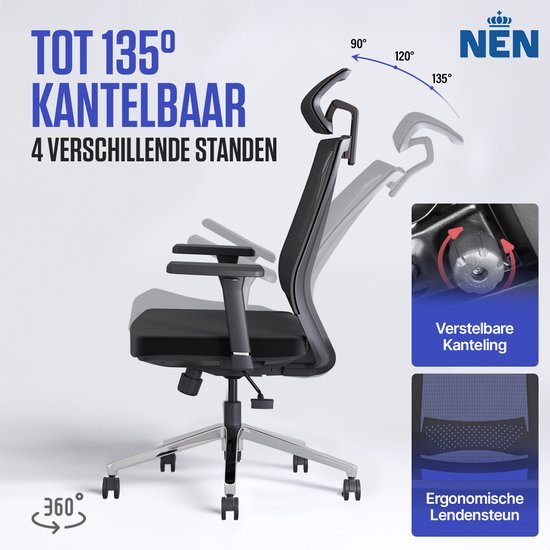 Stane Ergonomische Bureaustoel Office Chair - Bureaustoelen voor Volwassenen Computer Stoel