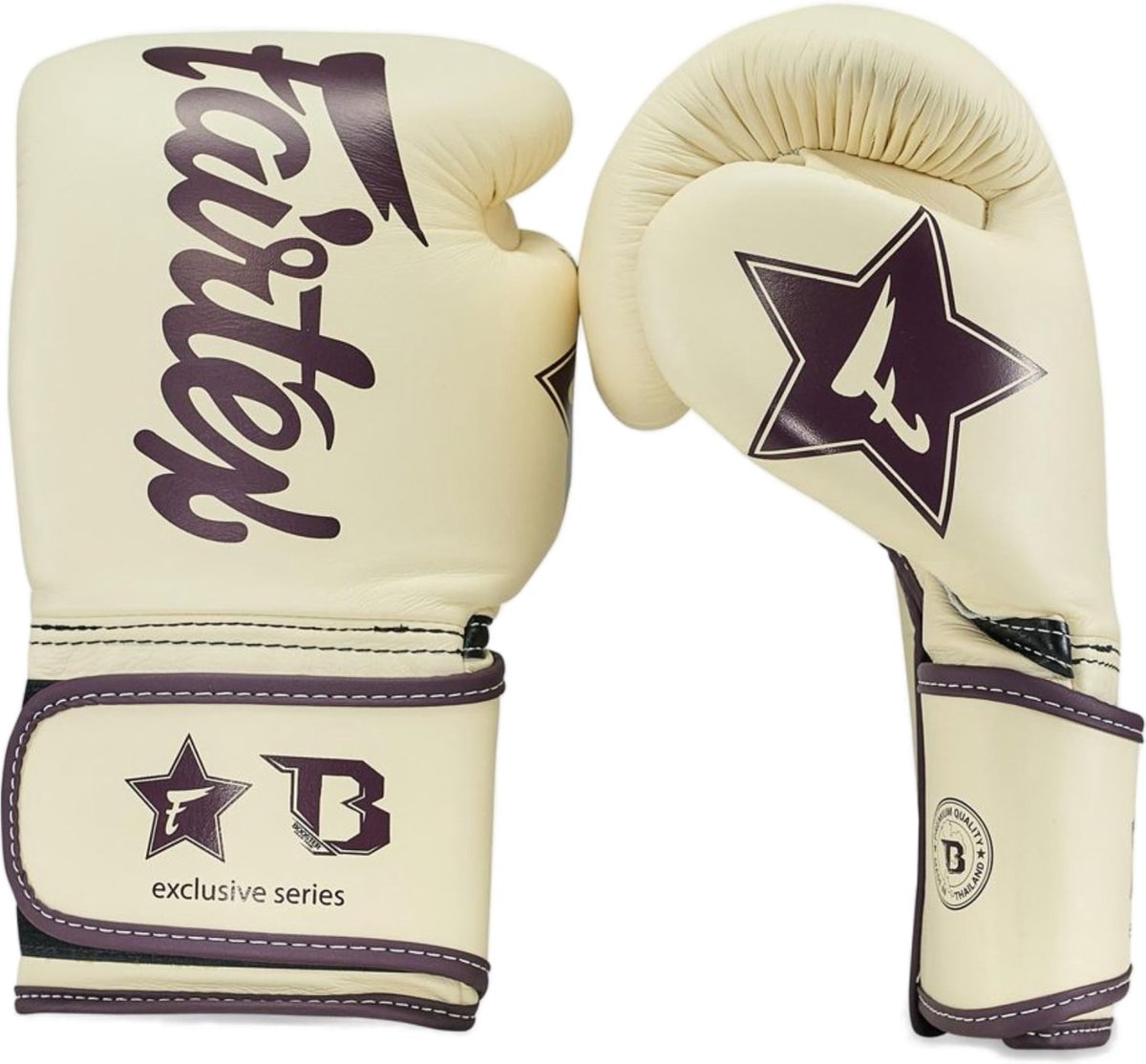 Fairtex X Booster Bokshandschoenen - FXB BG V2 - Echt leer - Beige/Donkerrood 16 oz