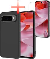 Coque Compatible avec Google Pixel 9 Pro XL Housse de Protection Arrière en Siliconen avec Protecteur d'écran - Zwart