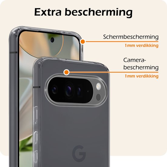 Coque pour Google Pixel 9 Pro Coque en Siliconen avec Protecteur d'écran - Coque pour Google Pixel 9 Pro Cover Back Case - Transparent