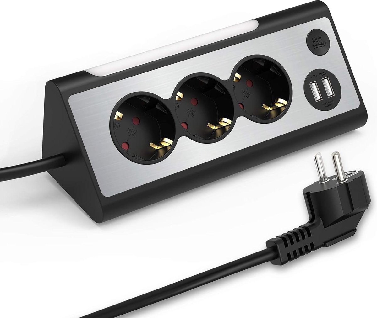 Stekkerdoos met schakelaar - Meervoudig - USB - Led-nachtlampje - Overspanningsbeveiliging - Verlengdozen