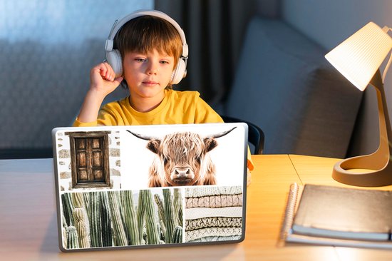 Sticker pour ordinateur portable - 10,1 pouces - Scottish Highlander - Collage - Cactus - Pull