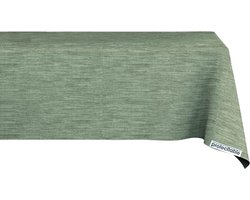 Tafelzeil Linnenlook Olijfgroen 140x240cm - Tafelkleed Afwasbaar - Kunststof