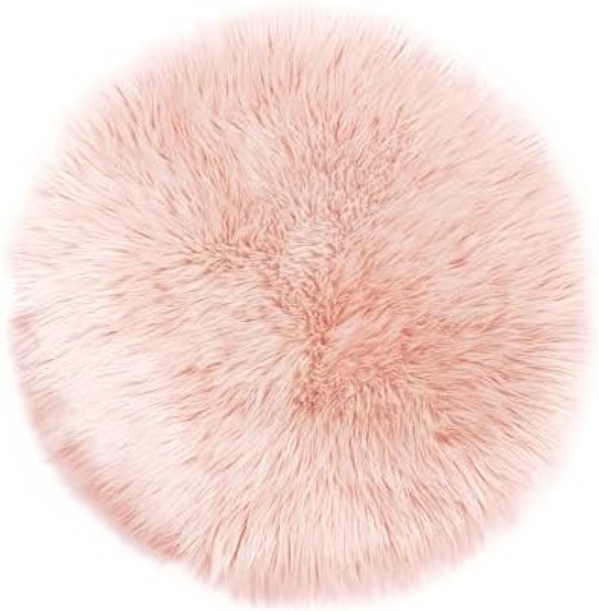 Schapenvacht Tapijt, Imitatiebont Lamsvacht, Schapenvel Imitatievacht - Kunstbont Tapijt Slaapkamer Woonkamer - Wasbaar Bont Tapijt, Decoratiebont - Roze - 160 cm Rond