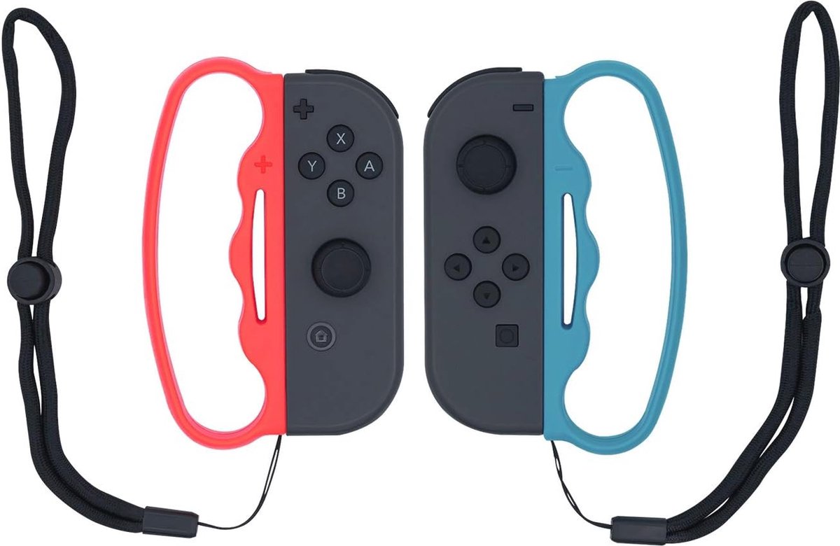 Boksen Grip met Handriemen voor NS Switch Joy-Con Fitness Boksspel - Blauw en Rood
