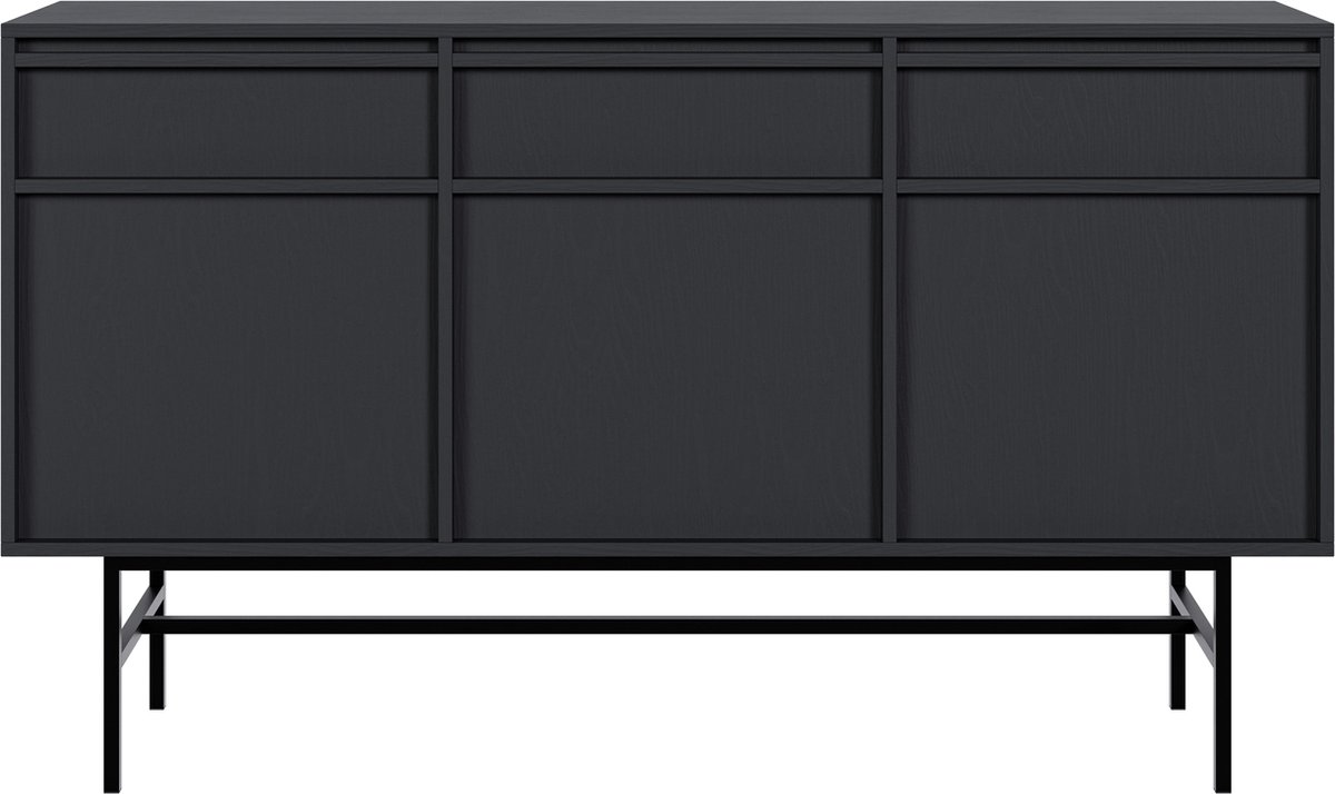 Selsey Evo - Staande dressoir met drie deuren 154 cm - Zwart