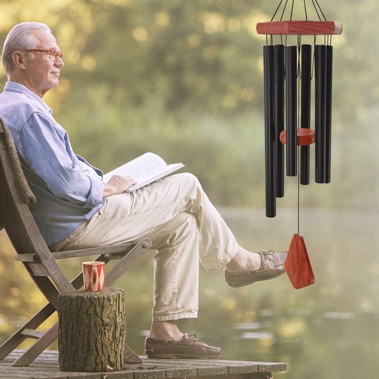 Lot De 4 Carillons à Vent Montgolfière - 110 Cm - Décoration Colorée Pour Jardin, Balcon, Terrasse - 3
