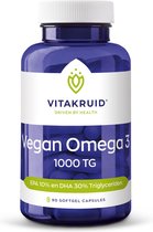 Bol.com Vitakruid Vegan omega 3 1000 triglyceriden 300 DHA 100 EPA 90 softgels aanbieding