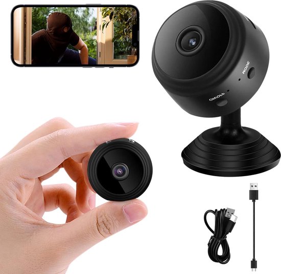 IFLYDVCAM spioncamera | verborgen camera | 1080P FHD minicamera met nachtzicht, bewegingsdetectie, loopopname, plug-and-play, geheime camera/nannycamera verborgen met audio (geen wifi nodig