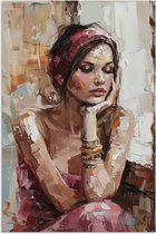 Affiche 40x60 cm - Femme - Aspect peinture - Portrait - Moderne - Posters - Décoration chambre - Décoration murale salon - Décoration murale chambre