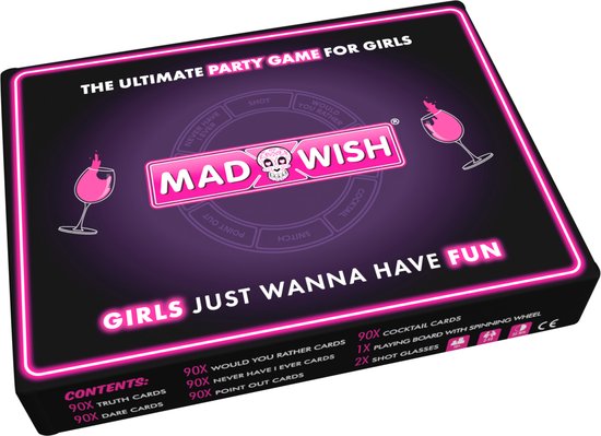 MadWish Girls - 540 Truth or Dare opdrachtkaarten - for the girls - Drankspel - meiden > girls > ladies avond- inclusief 2 shotglaasjes