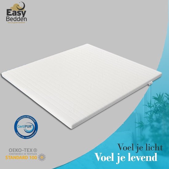Easy Lits Surmatelas - 180x210 - Topper HR Mousse froide - Dureté Medium - Hybride - Surmatelas - environ 7 cm - Cique lavable amovible - Orthopédique - Anti-allergique - Topper Hotel XL - Anti Bactérien - Certifié CertiPUR® et Oekotex