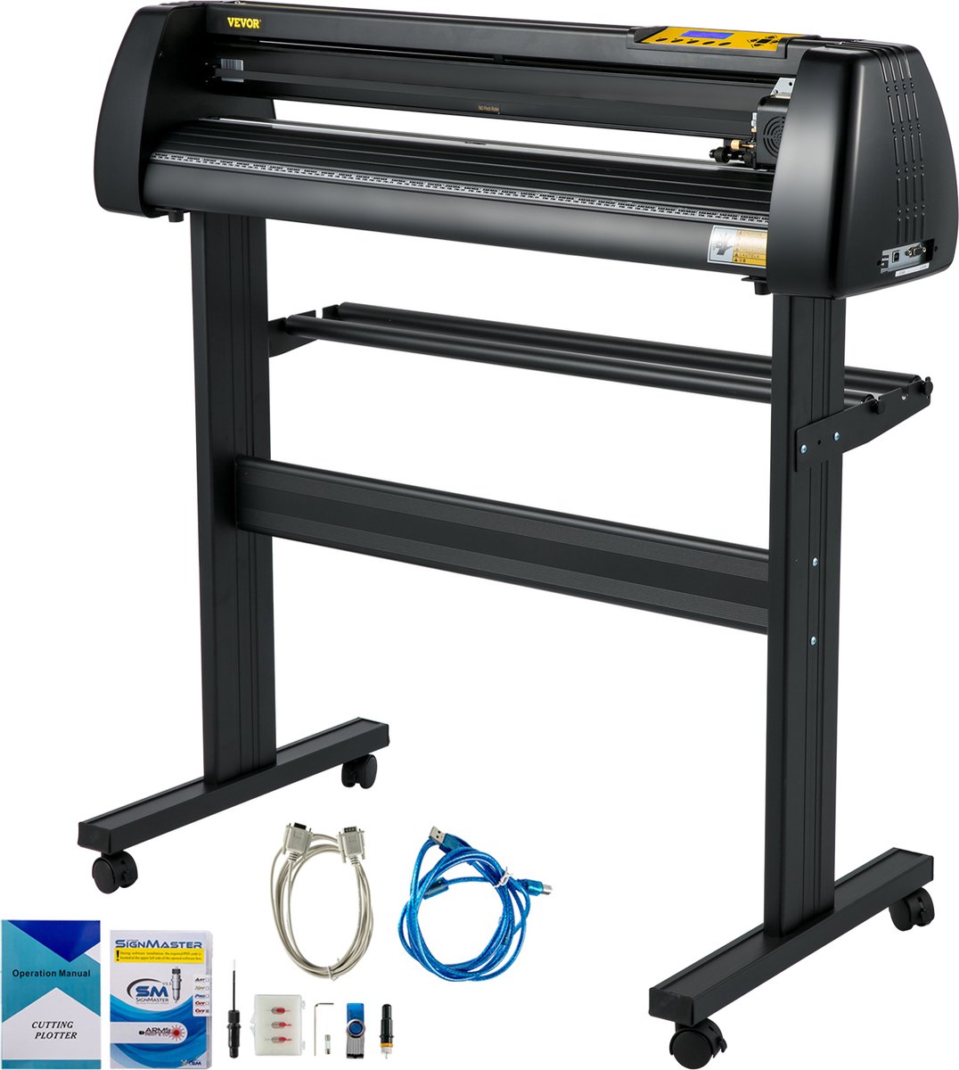 VEVOR Vinylsnijmachine, 28" Papierinvoer Snijplotterpakket, Vinylprinter met Instelbare Kracht En Snelheid, Lcd-Scherm, Windows-Compatibele Bordmaakset met Signmas