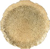 Christmas Decoration Kaarsenbord/onderbord - goud relief - kunststof - D33 x H1,5 cm- rond
