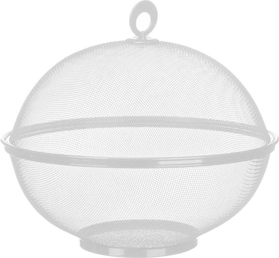 Kinvara Vliegenkap/voedselkap of Fruitschaal - rond - D28 x H12 cm - wit - anti insecten en fruitvliegjes - metaal van Kinvara — afbeelding 3
