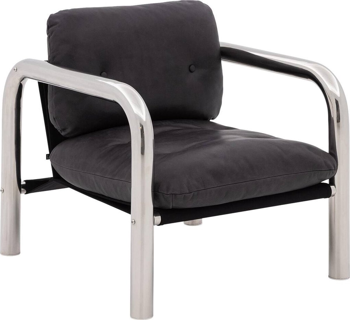 Goossens Fauteuil Benin - Leer - Zwart