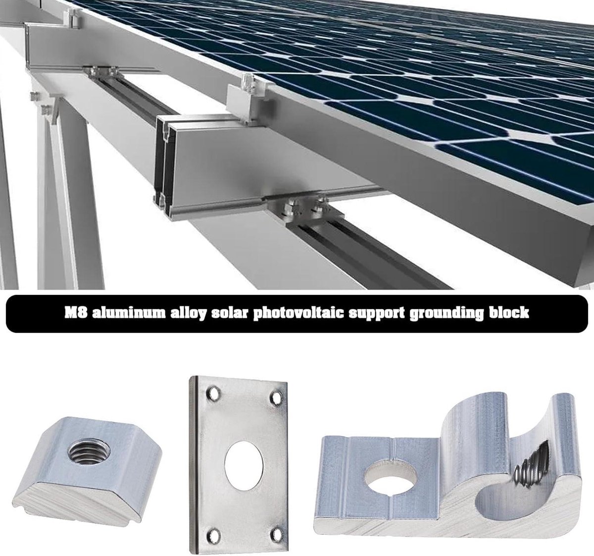 20 Stuks Middenklem Voor Fotovoltaïsche Zonnepanelen - 8 Mm Bevestiging Voor Pv Modules