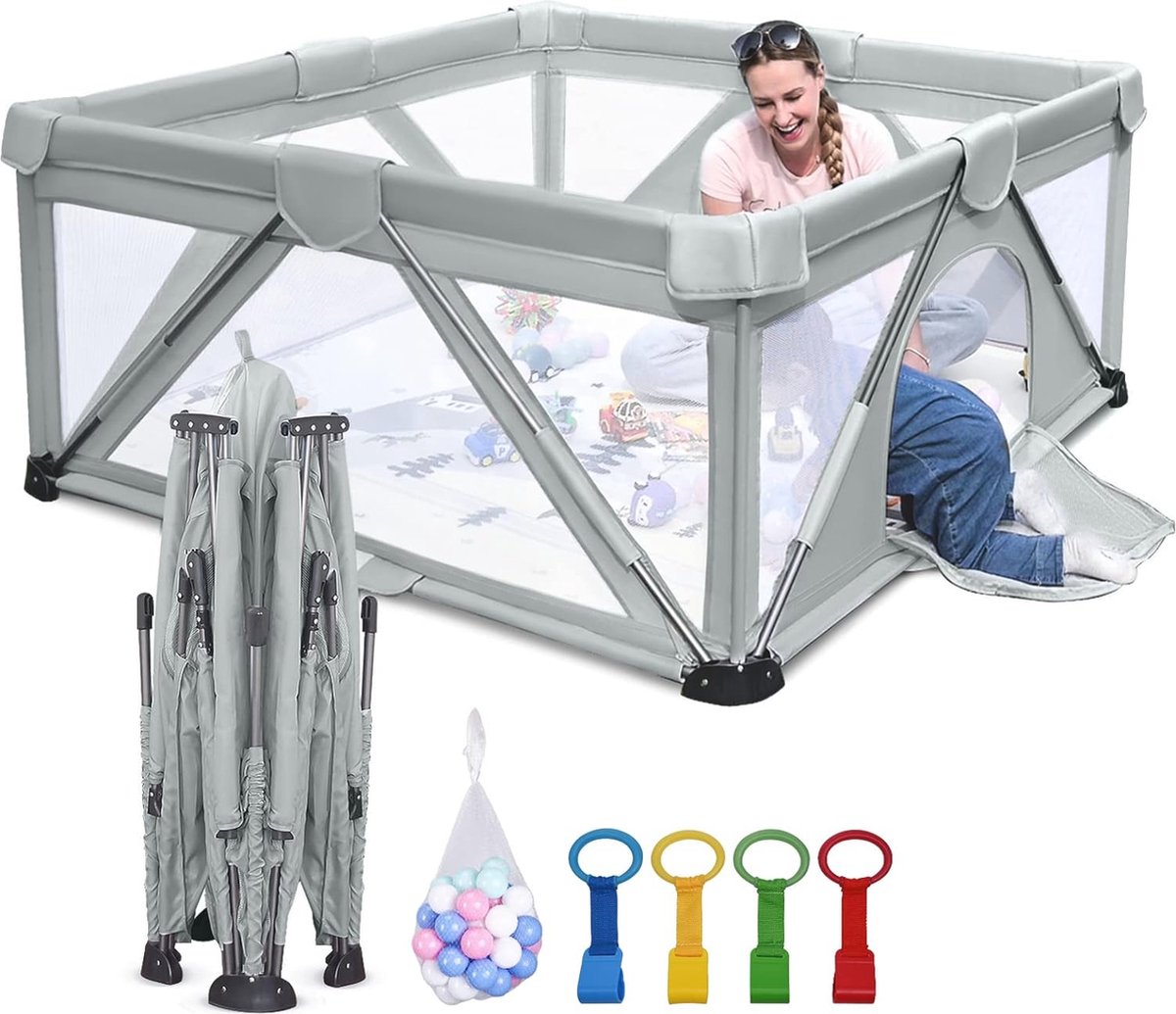 Opvouwbare speelbox voor baby's en peuters - Grote draagbare speelplek 120x120 cm