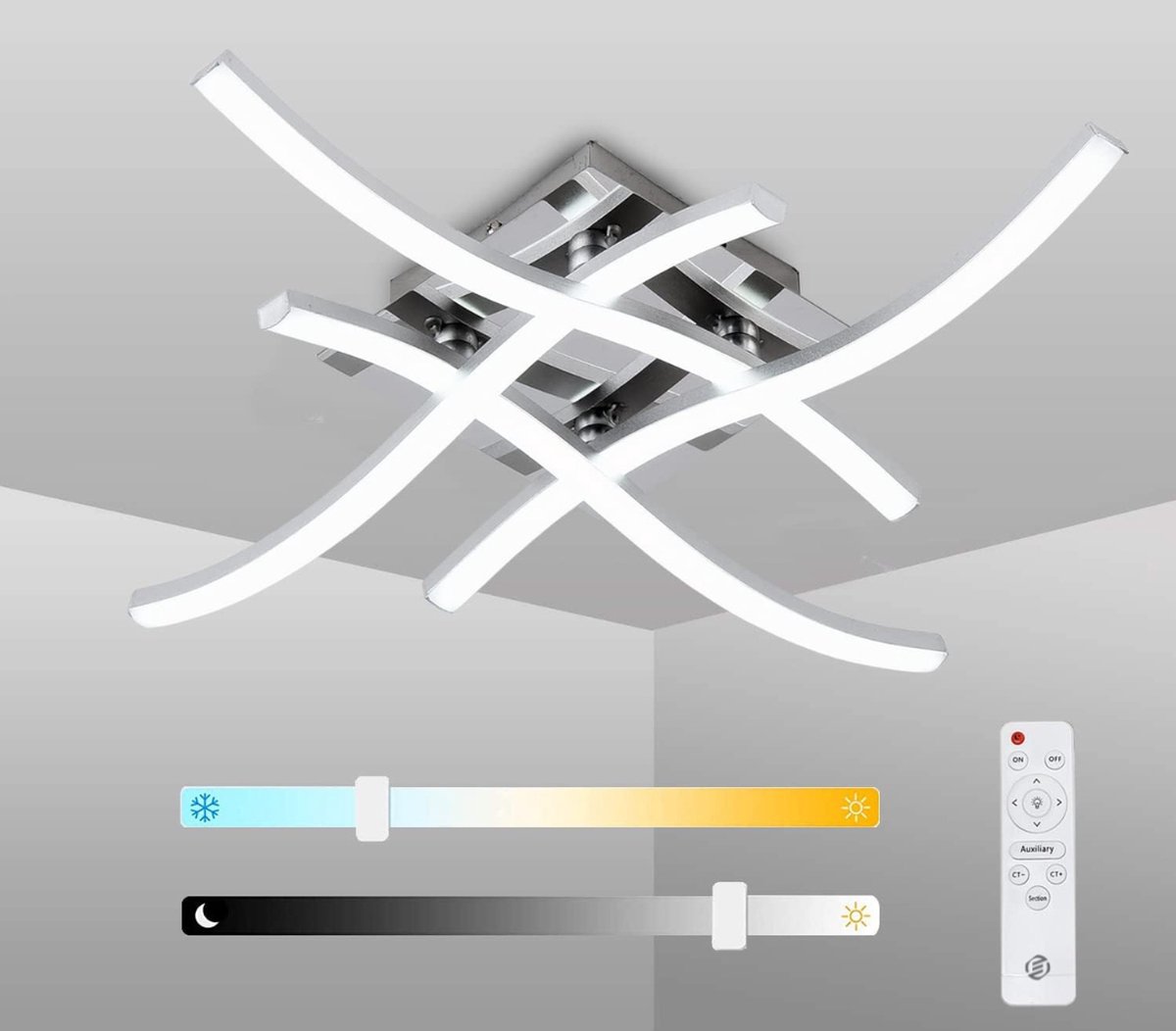 Equivera Plafonaire Lamp - Lamp - Plafond Lamp - Plafonnaire Lamp - Plafondlamp Zilver