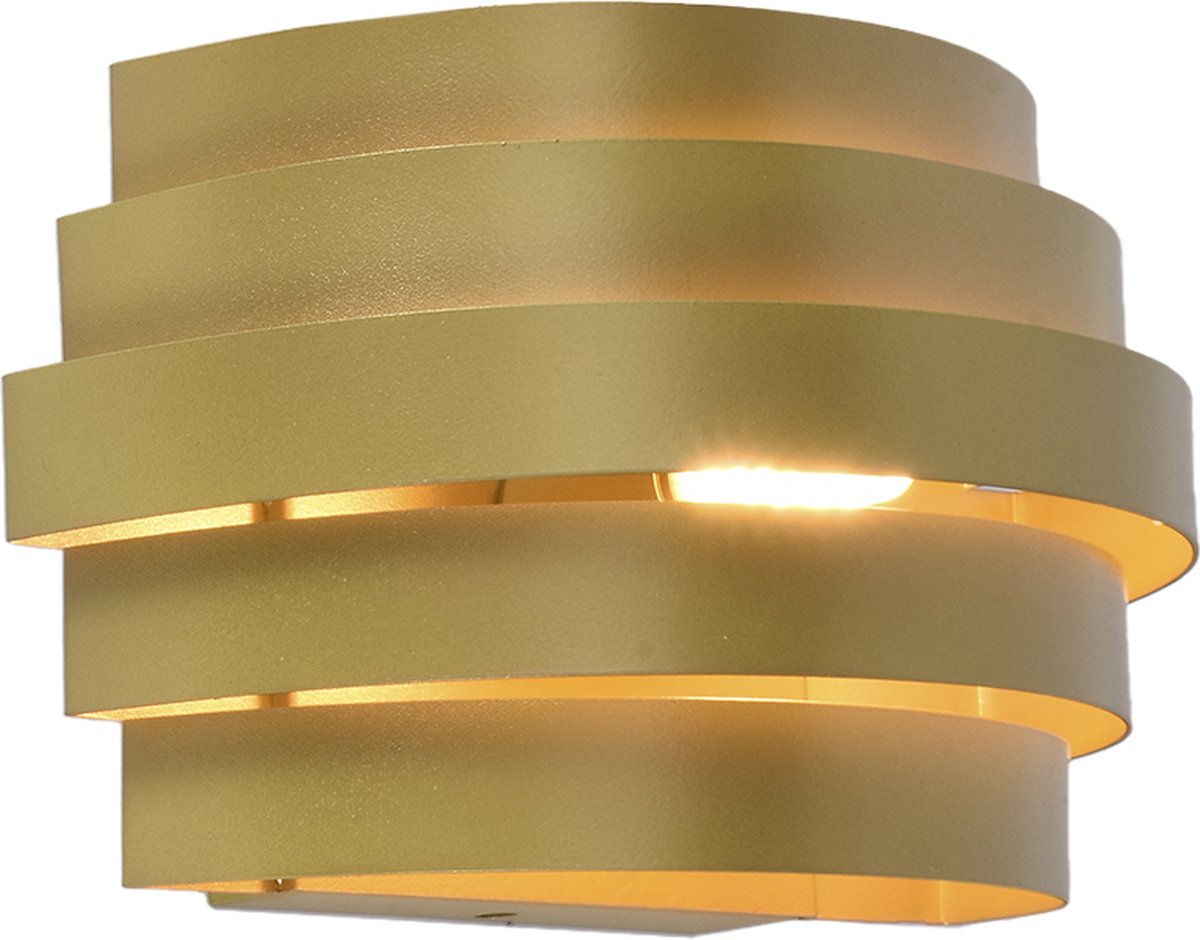 Olucia - SONAY - Wandlamp - Goud - Vorm: Rond