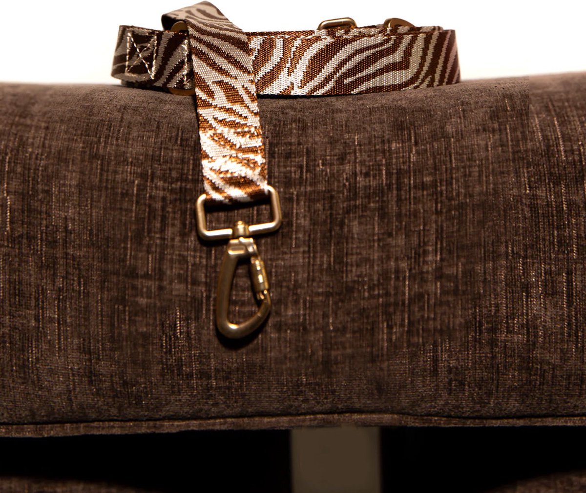 Dogguo zebra hondenlijn - bruin/beige