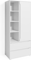 Vicco Armoire de rangement Ruben, Wit/ Wit, 80 x 189,9 cm