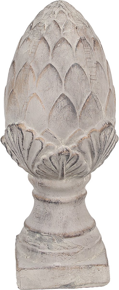 Decoratie Beeld Dennenappel Ø 14x33 cm Grijs Keramisch materiaal