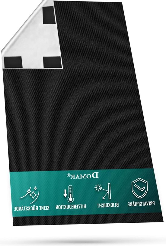 Elektrisch rolgordijn, zwart/wit, 100% ondoorzichtig, incl. accu-motor en zender, 60x160 cm (1 stuk