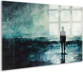 Man glasschilderij - Mens glasschilderij - Glas schilderij Landschap - Muurdecoratie industrieel - Schilderijen plexiglas - Decoratie slaapkamer acrylglas 150x100 cm
