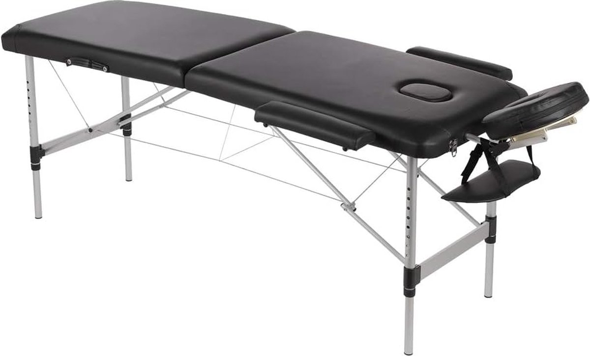 Goedkoopste Goodivery ® Opvouwbare en Verstelbare Mobiele Massagetafel met Aluminium Basis in Zwart