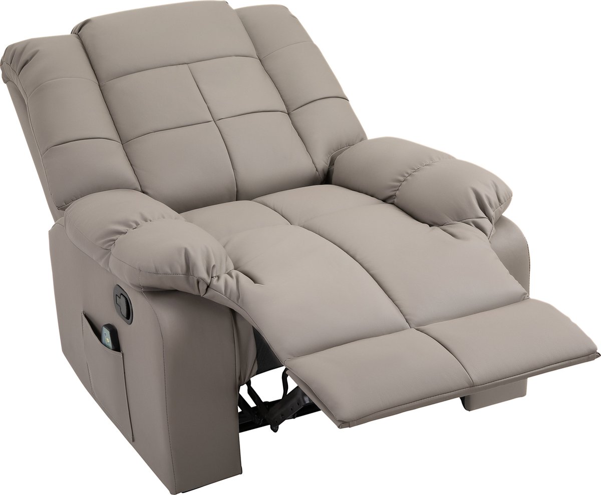 Afbeelding 3 van HOMCOM Massagestoel met 8 Vibratiepunten Grijs