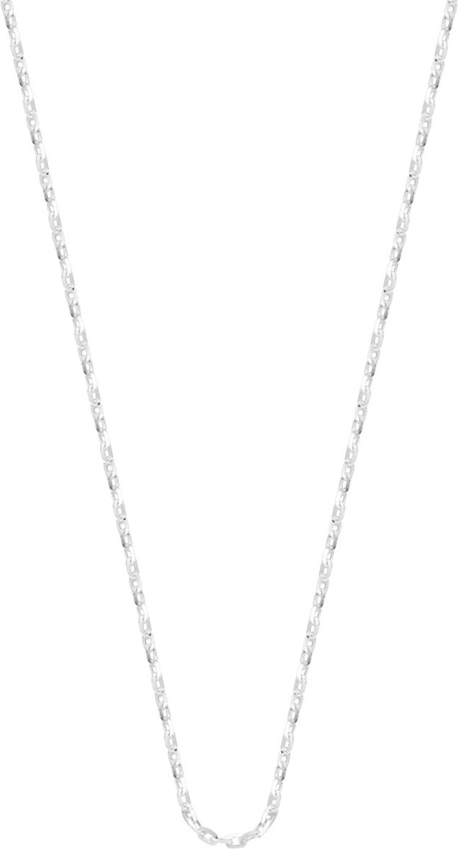 Lucardi Dames Ketting - Echt Zilver - Ketting - Cadeau - 42 cm - Zilverkleurig