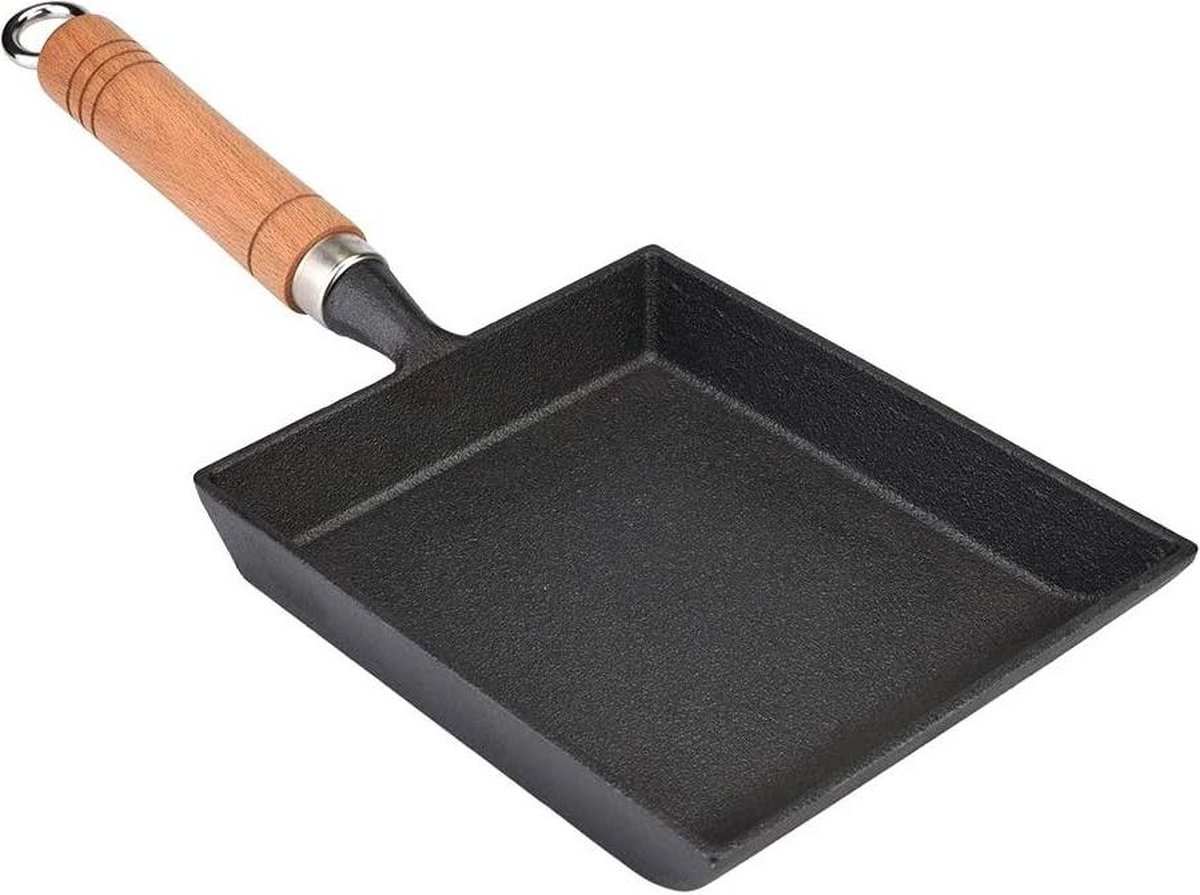 Mini Ijzeren Japanse Tamagoyaki Omelet Pan met Houten Handvat